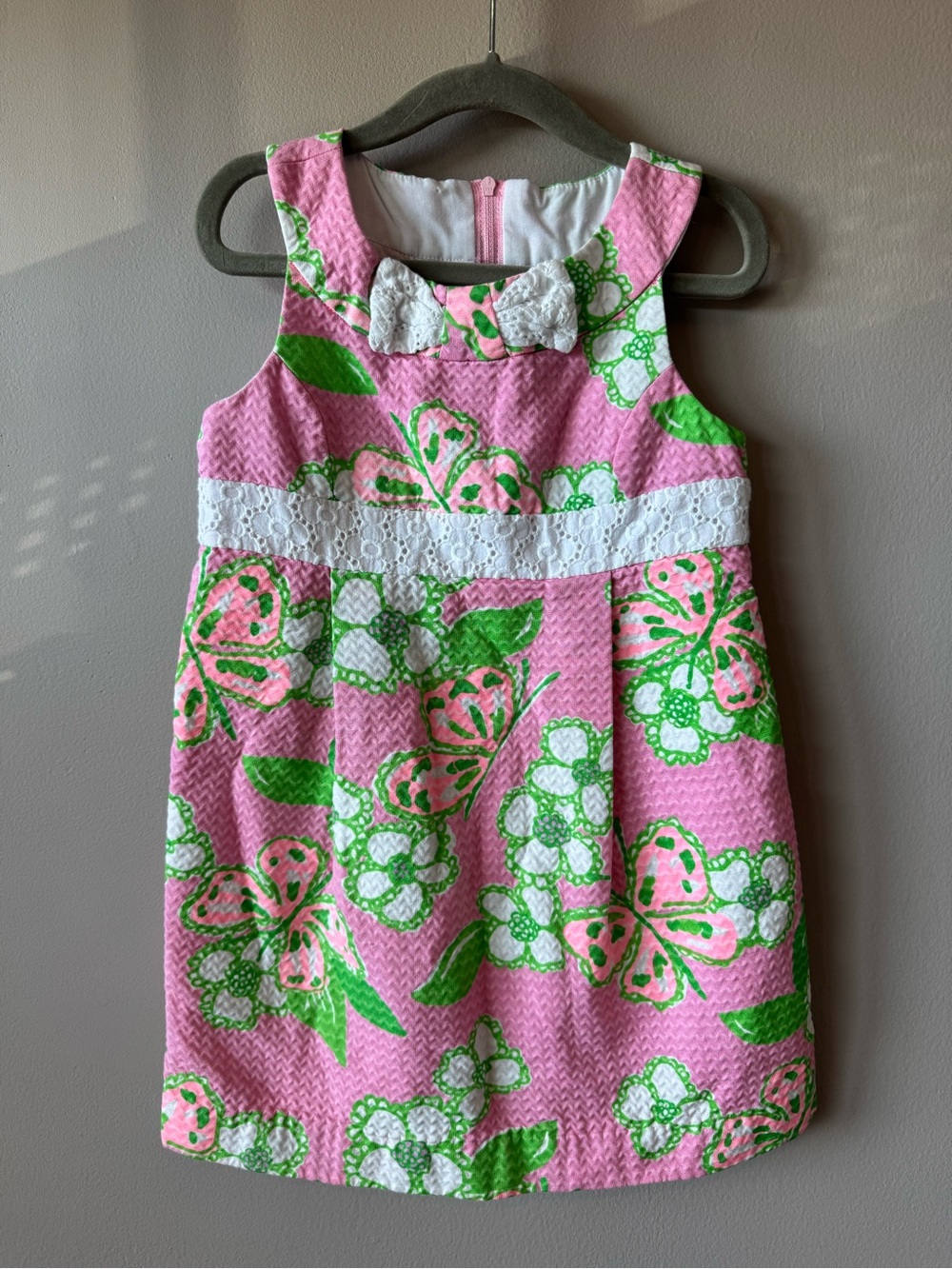 Lilly Pulitzer Toddler Girls Pretty Pink Tootie Pink Green‎ Shift Dress 5 Years